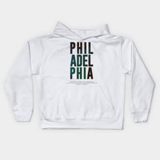 Philadelphia city typography Kids Hoodie